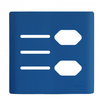 Placa p/ 3 Interruptores + 2 Tomada 4x4 - Novara Azul Fosco
